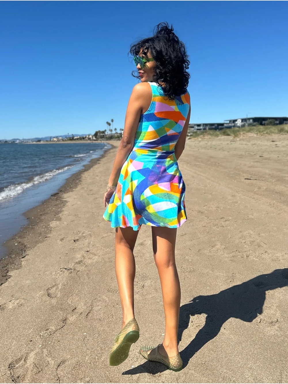 Nooworks Multicolor Geometric Mini Dress - Blue, Yellow, Pink, Green - Picture 4 of 5